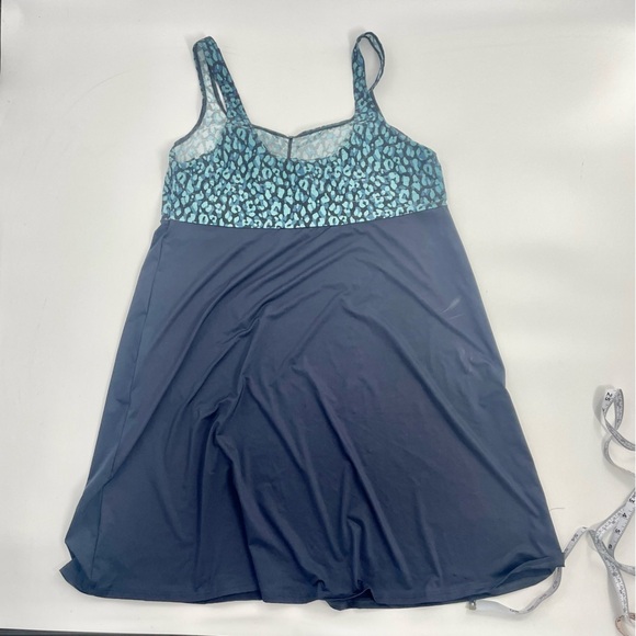 Prima Donna Swim Sherry Dress Navy Blue Aqua Mixed Animal Cheetah Print Resort - Picture 11 of 12